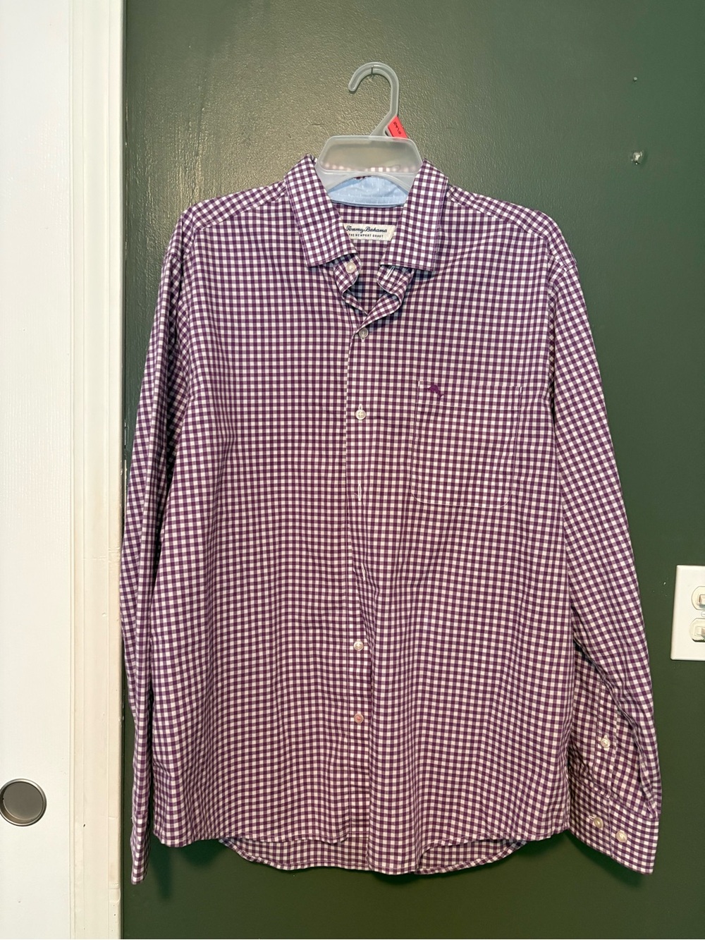 Tommy Bahama Purple Gingham Casual Button-Down Shirt